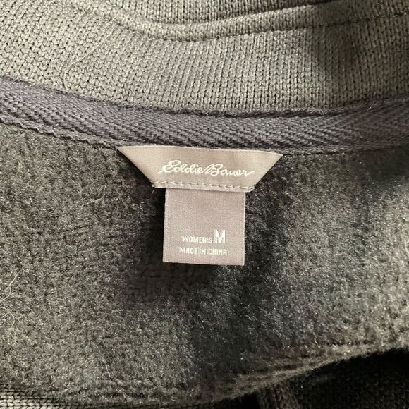 Eddie Bauer Black Double Breasted Collared Long Sleeve Sweater Size M - Picture 2 of 11